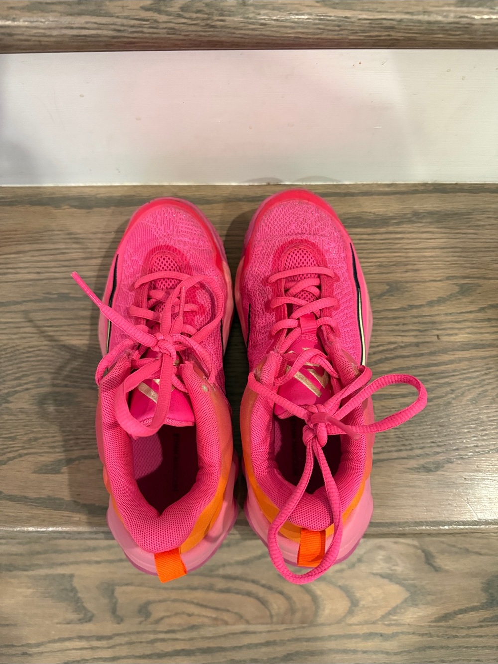 Nike Kids Bright Pink and Orange Running Sneakers